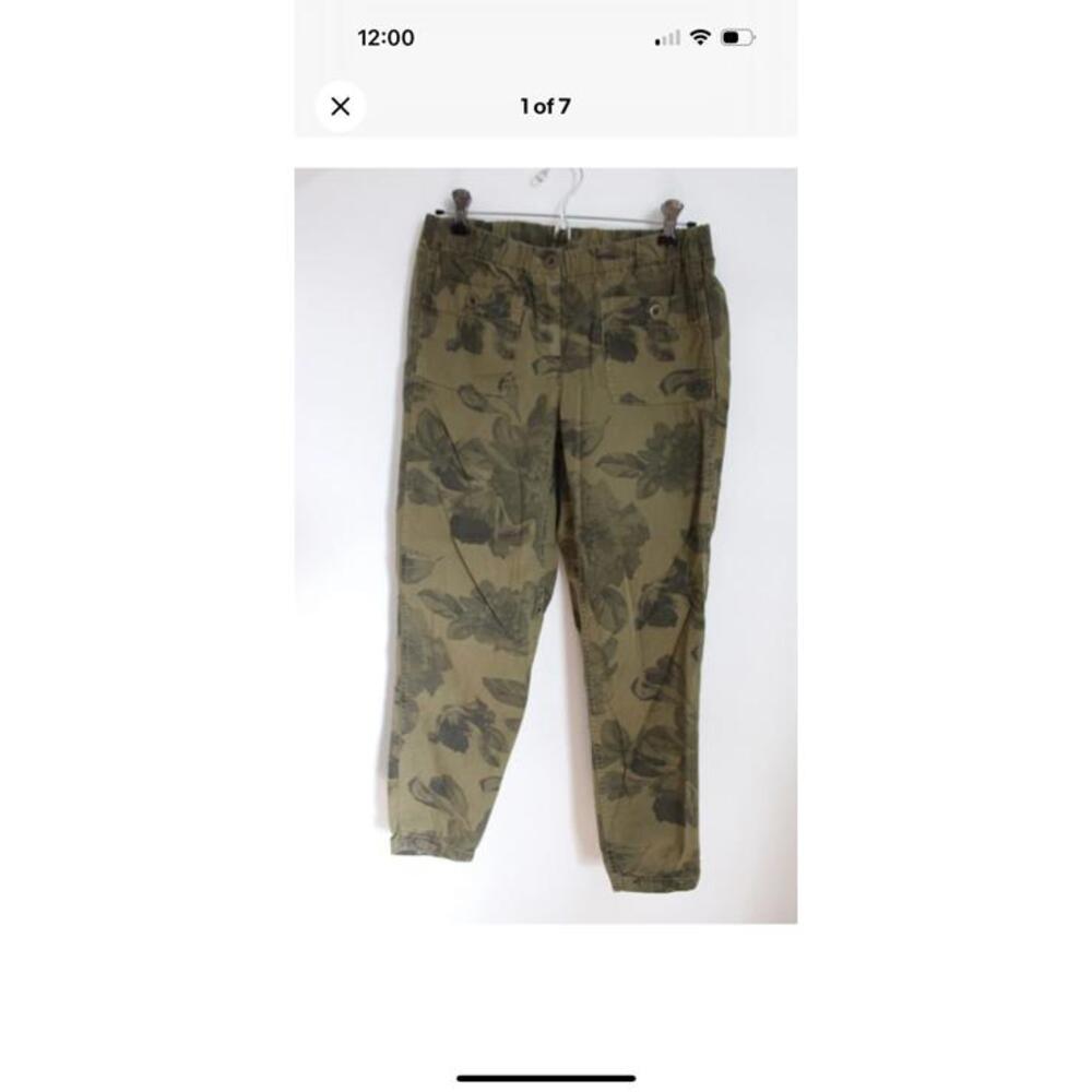 J.Crew Casual Olive Green Floral Print Women's Pants
